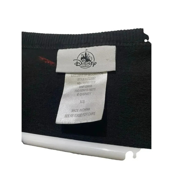 Disney Disneyland Black Spirit Jersey Crop Top Sweater Size XS - Picture 3 of 4